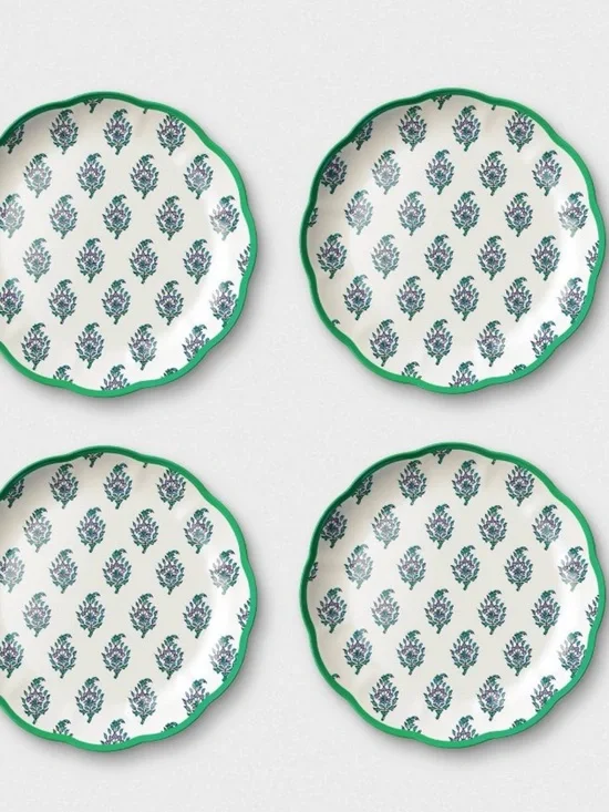 Roller Rabbit X Target 4-Piece Bouquet Melamine Salad Plates 9-inch BPA Free - Picture 2 of 3